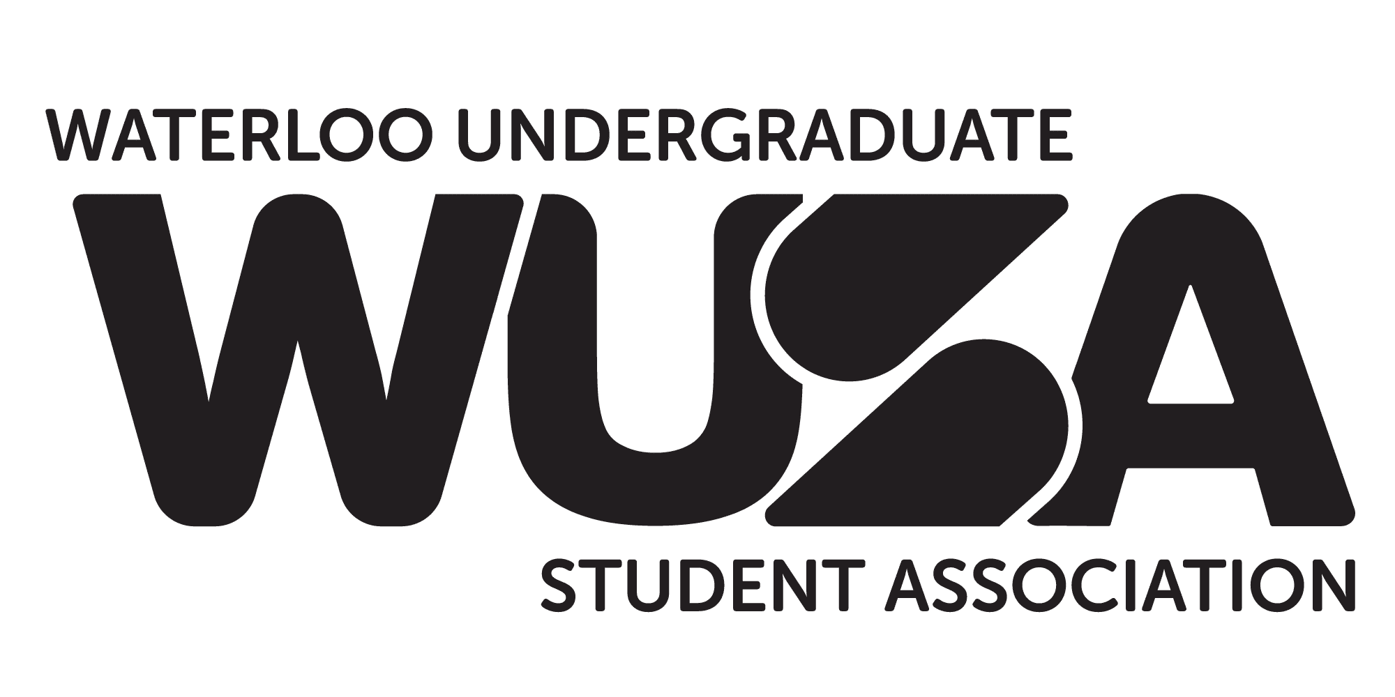 Logo of the Waterloo Undergraduate Student Association, featuring bold black text with the acronym "WUSA" in large letters. Notice of Photography may apply at events where this logo is displayed.