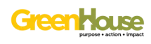 GreenHouse logo with "Green" in yellow text and "House" in green text, followed by the tagline "program solutions space.