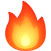 Emoji of a flame burning brightly with shades of yellow and orange.