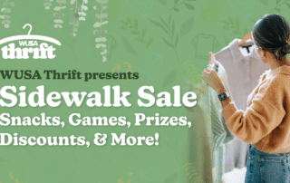 WUSA thrift presents Sidewalk sale. Snacks, Games Prizes, Discounts and More!