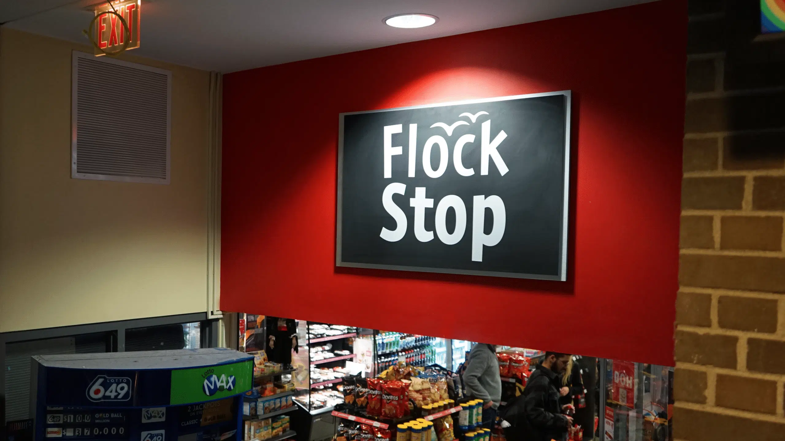 flock stop signage and entrance slc