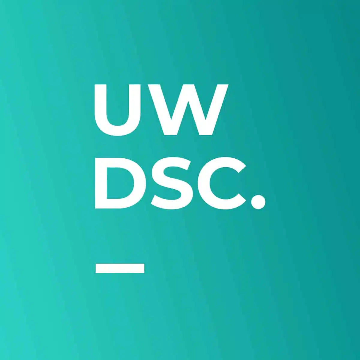 The image showcases a teal gradient backdrop with the text "UW Data Science Club Membership" in white, positioned just above a small white horizontal line near the bottom, inviting viewers to explore membership opportunities in Data Science.