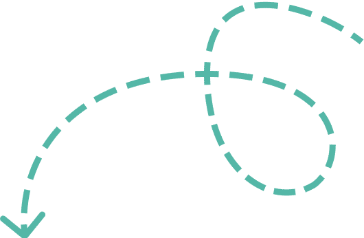 A turquoise, dashed arrow starts at the bottom left, loops upward in a clockwise direction, and points back toward the bottom left corner. A turquoise, dashed arrow starts at the bottom left, loops upward in a clockwise direction, and points back toward the bottom left corner.