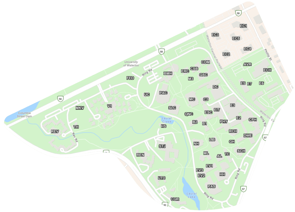 Main Waterloo Campus Map