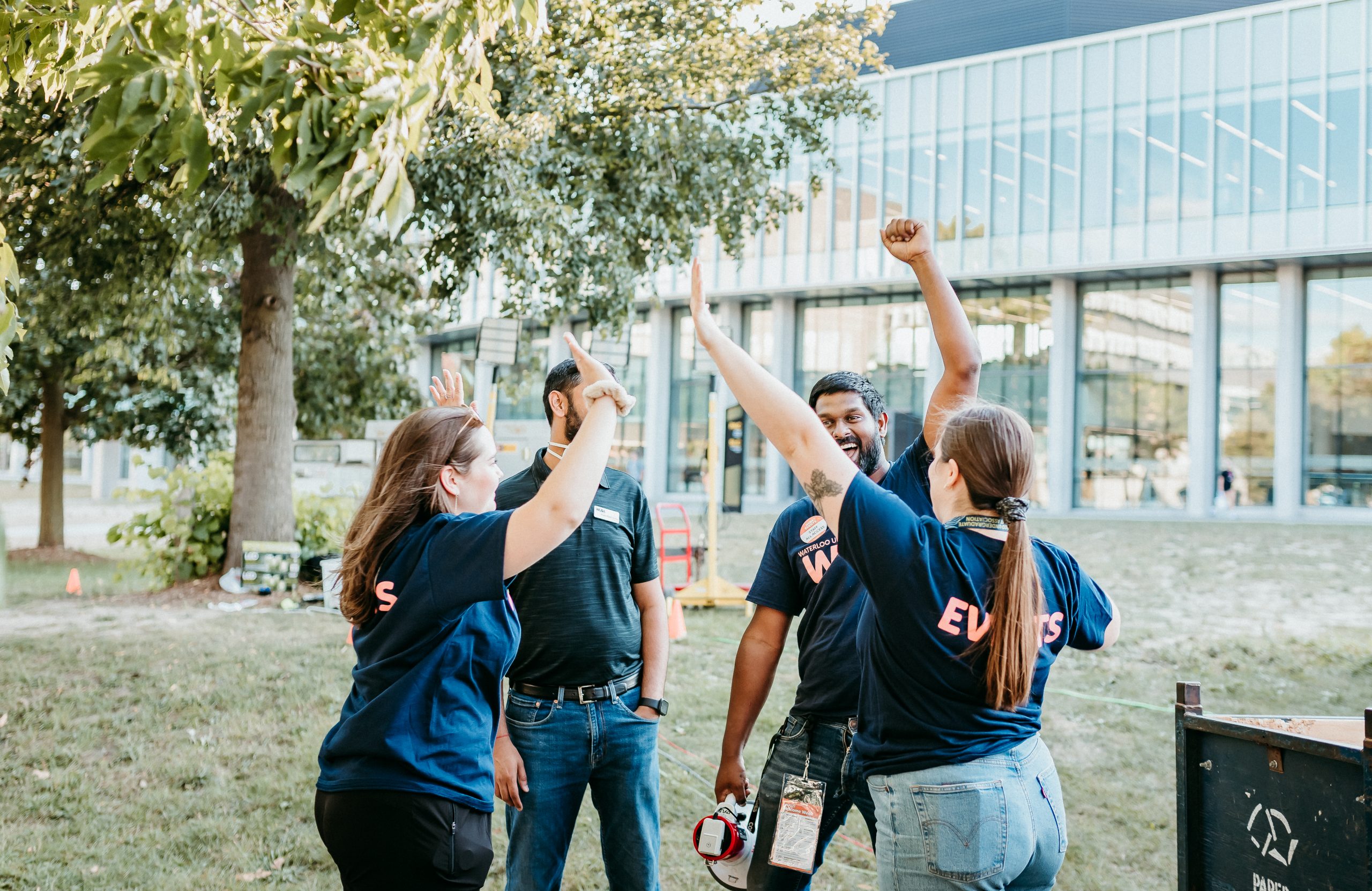 WUSA Events team cheering at Welcome Week