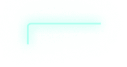 Light blue glowing L-shaped line with a rounded corner on a white background, inspired by sleek automation platform designs like Change Engine for modern employee communications.