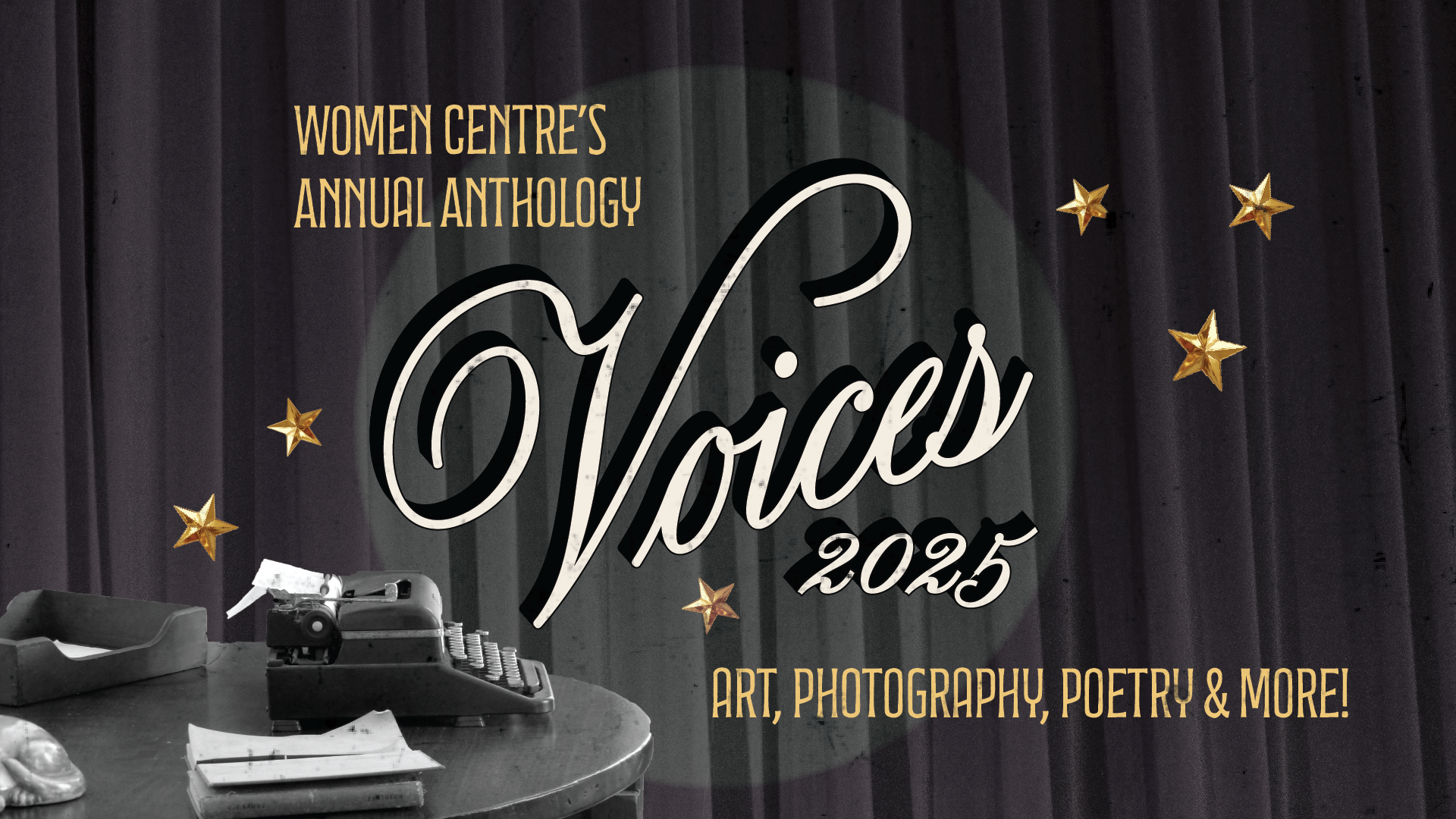 Women Centre's Annual Anthology Voices 2025 graphic.