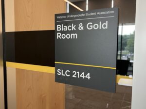 Sign outside of Black and Gold Room