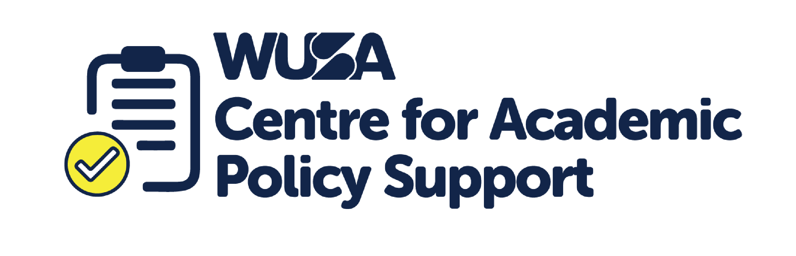 Logo for WUSA Centre for Academic Policy Support with a clipboard and checkmark icon.