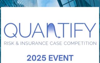 Experience the Quantify Risk & Insurance Case Competition 2025, set against a stunning skyscraper backdrop.
