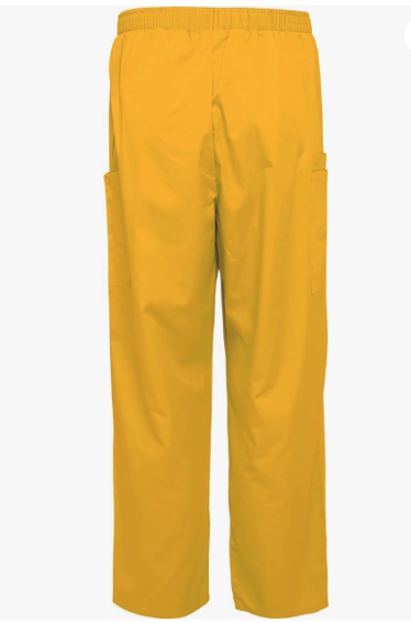 The Environment Orientation Banana Pants feature a bright yellow color, elastic waistband, and side pockets, shown from the back on a white background—perfect for adding a playful touch to your style.