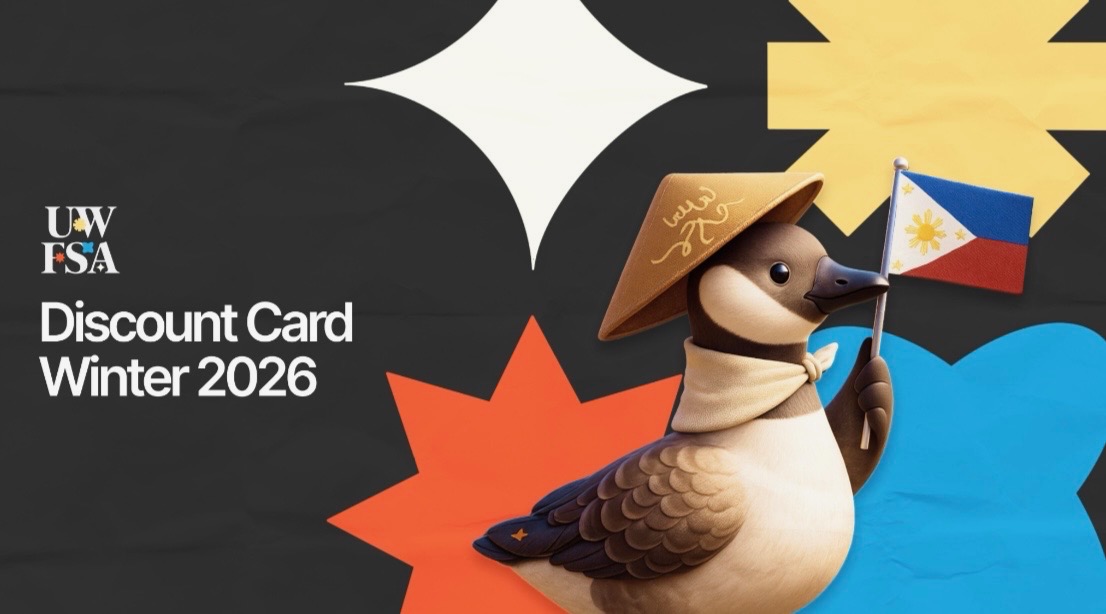 Illustration of a duck in a hat holding a Philippine flag with "Discount Card Winter 2026" text—great for highlighting your FSA Discount Card this winter.