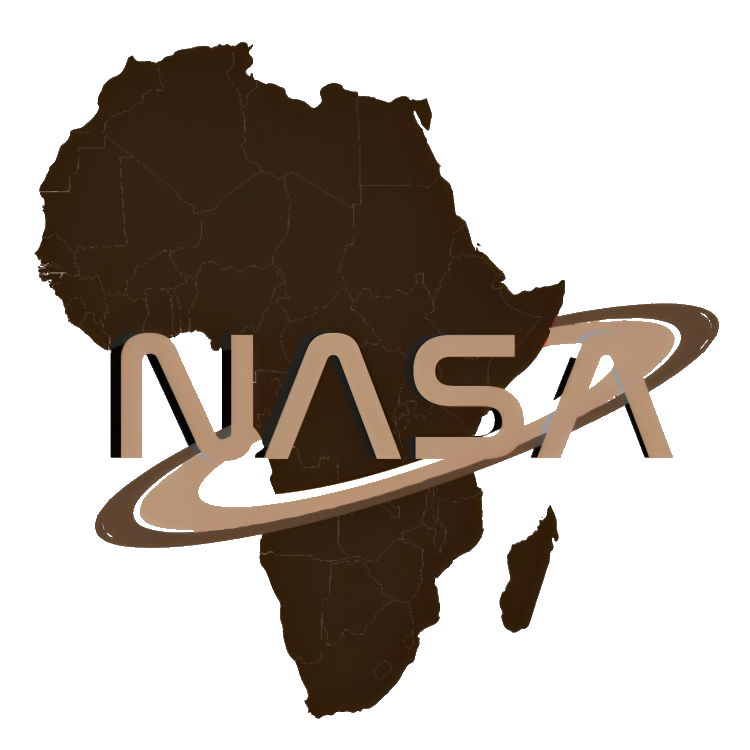 The North African Student Association: Krispy Kreme Donuts logo features "NASA" with a ring orbiting it, set against a dark map of Africa.