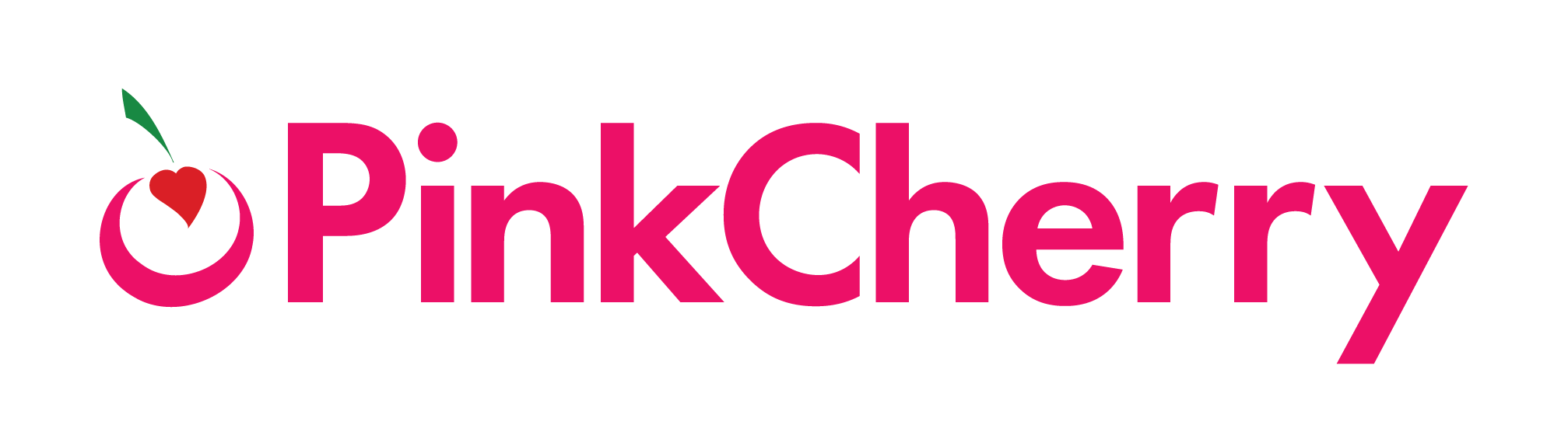 PinkCherry logo with a red cherry icon and bold pink text on a white background.