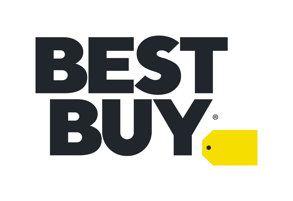 Black "Best Buy" text with a small yellow price tag icon on a white background.