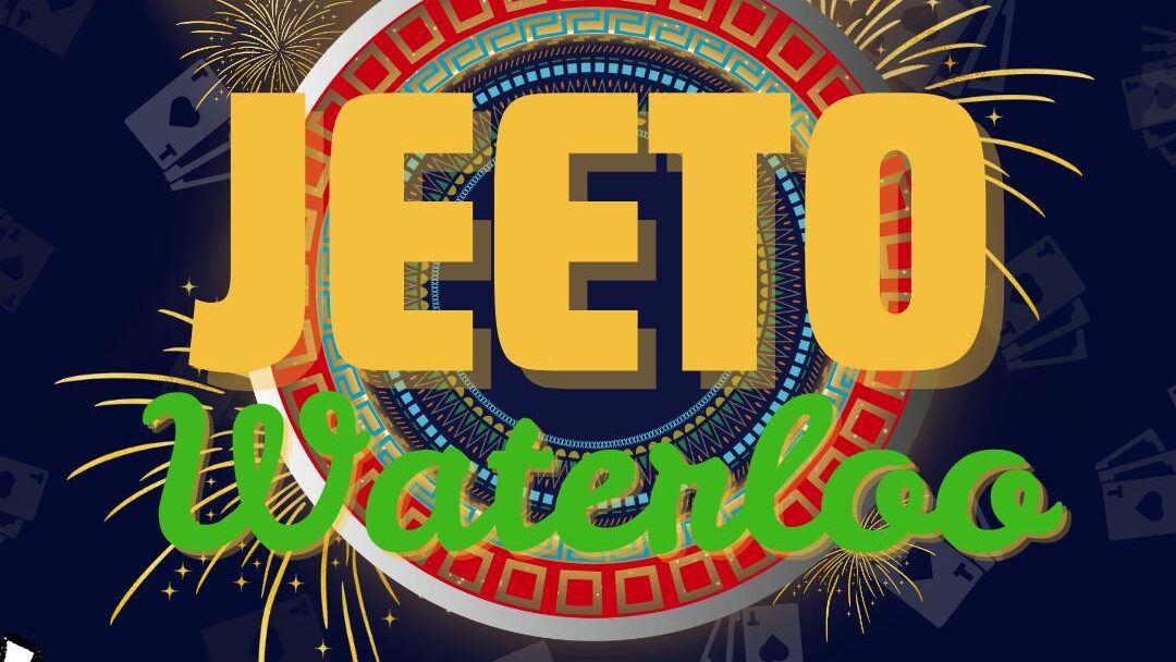 Event poster featuring Jeeto Waterloo and event details for October 2, 6-10 PM at SLC Bomber, highlighted with festive graphics.