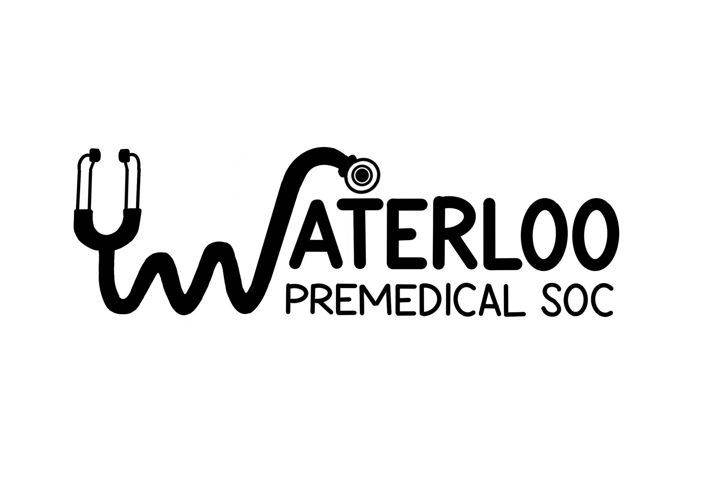 Large logo Logo for Waterloo Pre-Medical Society; the “W” is shaped like a stethoscope, symbolizing the journey from campus to Medical School Tours and beyond.