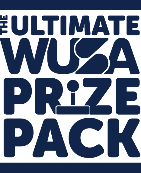 Text reads: "The Ultimate WUSA Prize Pack" in bold, dark blue capital letters on a light background, offering the Ultimate Experience for WUSA fans.