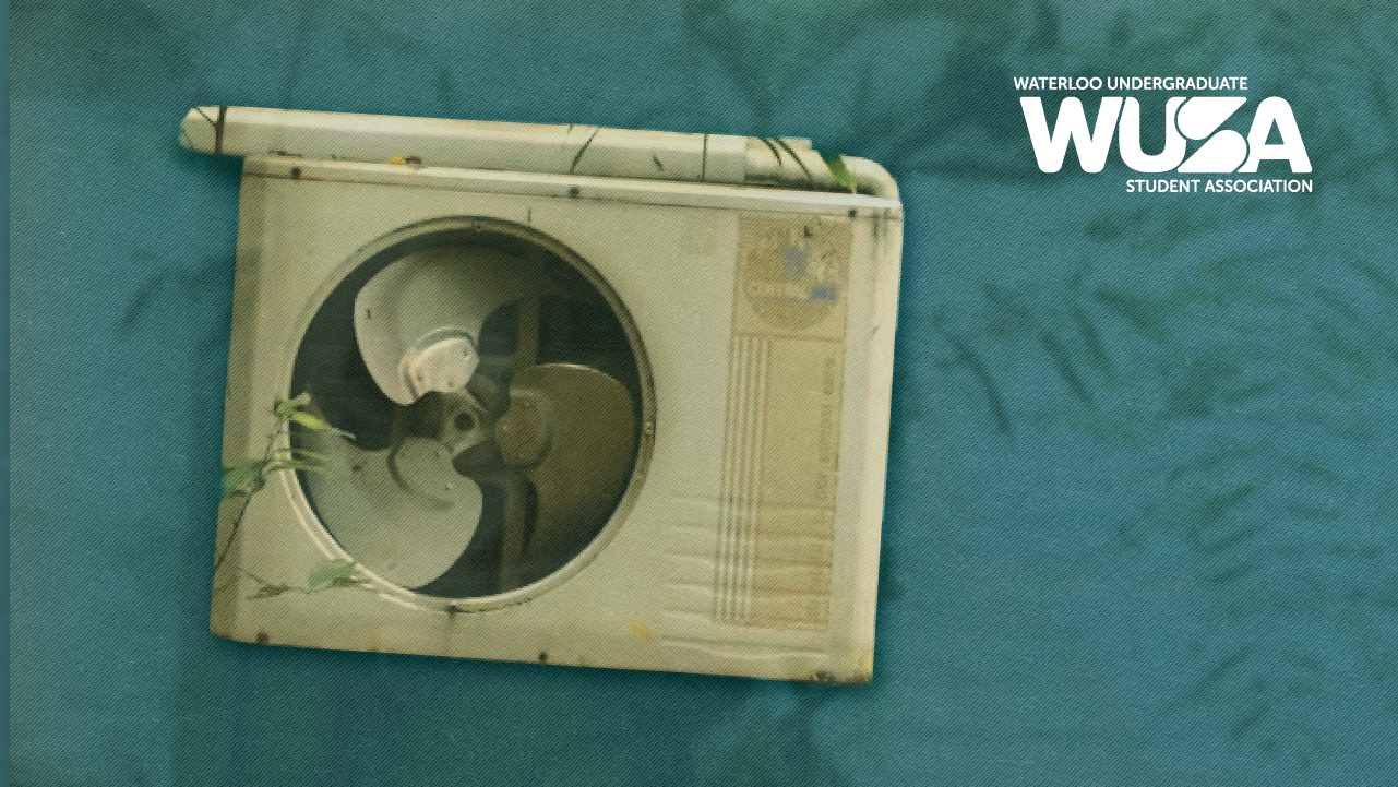 A weathered AC unit on a teal wall braves the summer heat, with the WUSA logo in the top right corner.