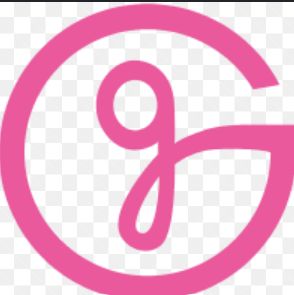 A pink lowercase "g" inside a pink circle on a transparent background, inspired by the UW GlamourGals initiative at Lanark Heights Long Term Care.